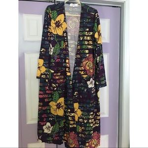 NWT LuLaRoe Purple Floral Sarah Duster, size L